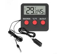 Thermomètre hygromètre numérique, câble de sonde de 0,5 m, écran LCD pour habitat de reptile, double ventouse, moniteur précis de température et d'humidité