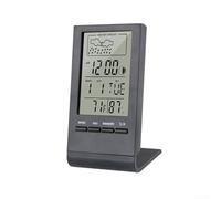 Thermomètre hygromètre numérique d'intérieur avec écran LCD, parfait pour surveiller l'humidité et la température avec fonction temps (Noir)