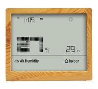 Thermomètre hygromètre numérique d'intérieur et d'extérieur avec écran surdimensionné pour une lecture facile de la température, de l'humidité, des prévisions météorologiques et du temps (bois)