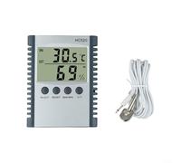Thermomètre hygromètre numérique d'intérieur et d'extérieur avec sonde de 2 m, compteur électronique de température et d'humidité, écran LCD, enregistrement min/max, pour batterie incluse