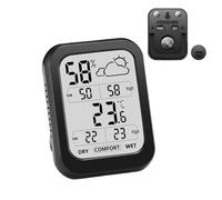 Thermomètre-Hygromètre Numérique - Grand Écran, Contrôle En Temps Réel De La Température Et De L'humidité Intérieures, Fixation Magnétique, Support, Suspension, Idéal Pour Maison, Serre, Réfrigérateur