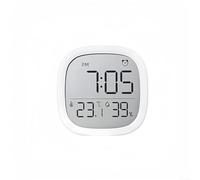 Thermomètre hygromètre numérique, horloge numérique, moniteur de température, hygromètre magnétique pour bureau à domicile (blanc)