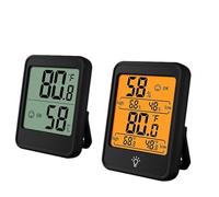 Thermomètre-hygromètre numérique LCD grand format for l'intérieur, avec capteur de température et d'humidité(Mc40-black)