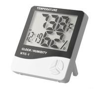 Thermomètre hygromètre numérique LCD pour HTC1 pour environnement intérieur avec réveil, calendrier et paramètres multifonctions de l'heure et de la température