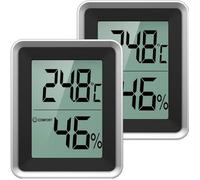 Thermomètre hygromètre numérique[Lot de 2],Moniteur d'humidité de thermomètre d'intérieur, Mini Station météo