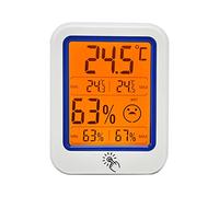 Thermomètre hygromètre numérique mural, mesureur électronique de température et d'humidité avec lumière nocturne et indicateur de confort, pour la maison, le bureau, la serre, le r