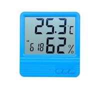 Thermomètre hygromètre numérique pour l'intérieur - Mesure précise de la température ambiante - Moniteur d'humidité - Écran LCD pour la maison - Bleu
