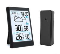 Thermomètre hygromètre numérique sans fil avec écran LCD pour l'observation en temps réel des conditions météorologiques (noir)