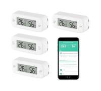 Thermomètre Hygromètre Numérique Smart, Capteur de Température et d’Humidité WiFi pour Usage Domestique, Moniteur d’Humidité avec Surveillance par App, Exportation de Données, Compatible Alexa. 4PCS