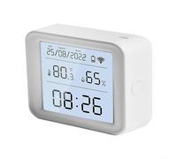 Thermomètre hygromètre numérique WiFi avec écran LCD rétroéclairé ± 1 °C Température ± 5 % RH Précision d'humidité Capteur d'intérieur Compatible avec Tuya et Smart App