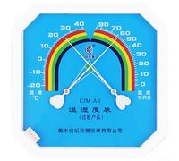 Thermomètre Hygromètre Octagon Analogique Intérieur -20 à 40°C 0-90% HR Fixation Murale Capteur ABS Bleu