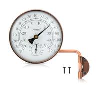 Thermomètre/hygromètre pivotant en laiton, thermomètre d'extérieur/thermomètre analogique avec humidité (10,2 cm)