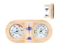 Thermomètre Hygromètre pour Sauna | Hygromètre avec Compte à Rebours de 15 Minutes | de Sauna À Cadre Bois Montage Mural | pour Intérieur Maison Garage Bureau Chambre Camping-Car