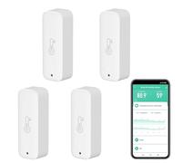 Thermomètre hygromètre sans fil, Smart humidité et de température avec surveillance à distance via app,capteur d'humidité et de température intérieur avec exportation des données,compatible Alexa.4PCS