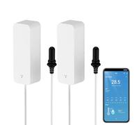 Thermomètre Hygromètre Smart avec Sonde, Jauge de Température et d’Humidité pour Aquarium WiFi avec Surveillance à Distance via App, Capteur de Thermomètre pour Réfrigérateur, Compatible Alexa. 2PCS