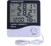 Thermomètre Hygromètre Station météo Digital Intérieur avec Sonde Extérieur HTC-2 Blanc Blanc G