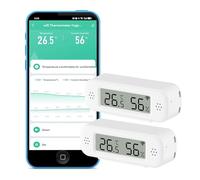 Thermomètre hygromètre Wi-Fi : capteur intelligent de température et d'humidité, moniteur en temps réel, notification d'application, capteur de température numérique intérieur, compatible avec Alexa