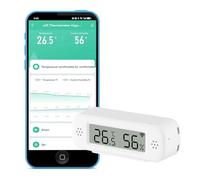 Thermomètre hygromètre Wi-Fi : capteur intelligent de température et d'humidité, moniteur en temps réel, notification d'application, capteur de température numérique intérieur, compatible avec Alexa