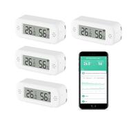 Thermomètre hygromètre WiFi d'intérieur: capteur de température intelligent, moniteur d'humidité numérique Alexa avec application et enregistrement de données, pour chambre, serre, cave à vin (4PCS)