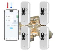 Thermomètre Hygromètre Wifi pour surveillance de la température et de l'humidité intérieure et extérieure, fonctionne avec l'application Smart Life/Tuya, compatible avec Google Home, Alexa, 4 pièces