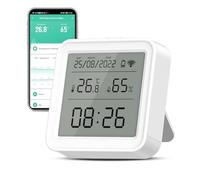 Thermomètre hygromètre WiFi - Télécommande infrarouge intelligente - Mini thermomètre numérique LCD - Hygromètre intérieur avec alarme de notification d'application - Compatible avec Alexa et Google