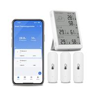Thermomètre hygromètre WiFi : thermomètre de congélateur intelligent, notification d'application, 1 an de stockage et d'exportation de données gratuites, 3 capteurs et hub inclus