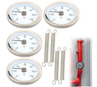 Thermomètre Industriel 4 Pièces, Température Bimétallique Étanche à La Poussière, 63 mm, Avec Ressort et Clip Pour 20 mm à 60 mm