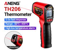 Thermomètre infrarouge ANENG TH206 -50 ℃ -400 ℃ Rapport de télécopie 12:1 pour le tir au laser ℃ / ℉ Testeur de température sans contact avec rétention des données et rétroéclairage TH206