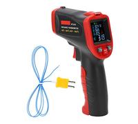 Thermomètre infrarouge industriel sans contact avec écran LCD couleur, émissivité réglable, lampe de poche UV pour les professionnels de la sécurité alimentaire automobile CVC