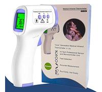 Thermomètre infrarouge numérique pour adultes, enfants et nourrissons,Approuvé CE UK,Thermomètre frontal sans contact,Lecture instantanée,Alarme de fièvre,Affichage d'éclairage 3 couleurs