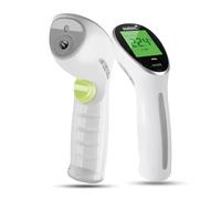 Thermomètre infrarouge Pulox 2 en 1 - Thermomètre numérique frontal et de surface pour bébés et adultes - Affichage LCD, alarme de fièvre et rappel de mémoire