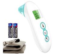 Thermomètre Infrarouge Sans Contact 4-en-1, Frontal et Auriculaire, Lecture 1 Seconde, Alarme Fièvre 3 Couleurs, 35 Mémoires, Pour Bébé Enfant Adulte, Biberon Bain Aliments, piles+sac inclus