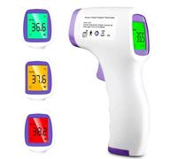 Thermomètre Infrarouge Sans Contact - Mesure Frontale Instantanée (1s) avec Écran LCD Rétroéclairé - Alarme Fièvre + Mémoire 50 Mesures pour Bébés/Adultes/Cuisine
