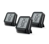 Thermomètre Intérieur Connecté Hygromètre, Compatible Alexa, Contrôle App, Température/Humidité Point de Rosée VPD, Portée 500m, Station SBS50 Requise (Non Incluse), STH0A-3, Noir