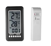 Thermomètre Interieur et Exterieur sans fil 2 en 1 Horloge Thermomètre LCD ℃ / ℉ Thermomètre Intérieur / Extérieur Numérique