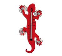 Thermomètre Intérieur Extérieur à Ventouses Lézard Gecko 11,2 x 13,2 cm rouge - Un thermomètre pour voir la température de chez soi