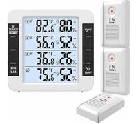 Thermomètre intérieur extérieur connecté avec 3 capteurs sans fil surveille humidité et température (℃/℉) enregistre M