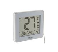 Otio Thermomètre 936063 intérieur/extérieur affichage heure/température avertissement gel blanc