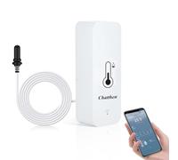 Thermometre Intérieur Exterieur, Wifi Thermomètre Connecté App Alarme, Exportation de Données Thermometre Frigo Moniteur, Convient pour Chambre, Aquarium, Réfrigérateur, Blanc