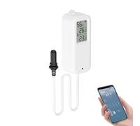 Thermometre Intérieur Exterieur, Wifi Thermomètre Connecté App Alarme, Exportation de Données Thermometre Frigo Moniteur, Convient pour Chambre, Aquarium, Réfrigérateur, Blanc avec écran 1 Pièce