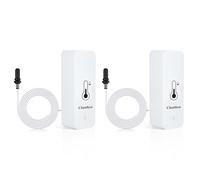 Thermometre Intérieur Exterieur, Wifi Thermomètre Connecté App Alarme, Exportation de Données Thermometre Frigo Moniteur, Convient pour Chambre, Aquarium, Réfrigérateur, Blanc 2Pcs