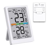 Thermometre Interieur, Moniteur De Température Et D’Humidité Intérieures Avec Grand Écran LCD, Enregistrements Max/Min, Indicateur Confort, Commutateur °C/°F, Fixation Murale & Support