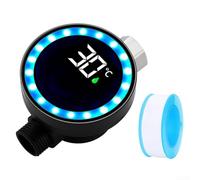 Thermomètre LED pour surveillance de la température de l'eau de douche, construction en ABS et acier inoxydable, outil d'installation sur raccords standard de 1,27 cm