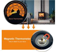 Thermomètre magnétique pour poêle à bois Thermomètre pour poêle à bois / poêle à gaz / poêle à granulés / tuyau de poêle Éviter que le ventilateur du poêle ne soit endommagé par la surchauffe
