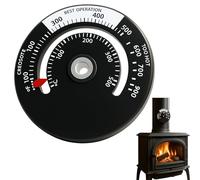Thermomètre Magnétique, Thermomètre Poêle À Bois 0-500°C Avec Cadran 63 Mm Et Indicateur À 3 Zones, Lecture Rapide En Aluminium, Idéal Pour Poêle À Bois, Cheminée Et Tuyau De Fumée, Noir