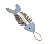 Thermomètre Mural Décoratif 36x11x1,5cm Rétro, Poisson Os, Bois | Suspendue, Thermometre Interieur Decoratif Jauge Météorologique, Usage Bureau Extérieur