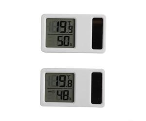 Thermomètre numérique à énergie solaire pour l'intérieur, hygromètre électronique, pour un climat intérieur sain dans la maison et la chambre de bébé (7 x 4,3 cm)