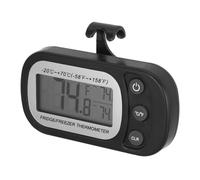 Thermomètre Numérique à Grand Écran Lcd, Noir, pour Réfrigérateur | Dos Magnétique, Trou Suspendre, Rétroéclairage, Lecture Facile, Suivi Min Max, Usage la Cuisine et Camping