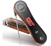 Thermomètre numérique à lecture instantanée de 0,5 secondes, précision ± 0,5 °F, écran rotatif à 180 °, poignée antidérapante IP67, levage pour réveil et arrêt automatique, thermomètre alimentaire