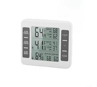 Thermomètre numérique ABS double sonde moniteur réfrigérateur | En plastique ABS durable, design compact blanc, alimenté par batterie, 2 hôtes AAA, 4 capteurs AA